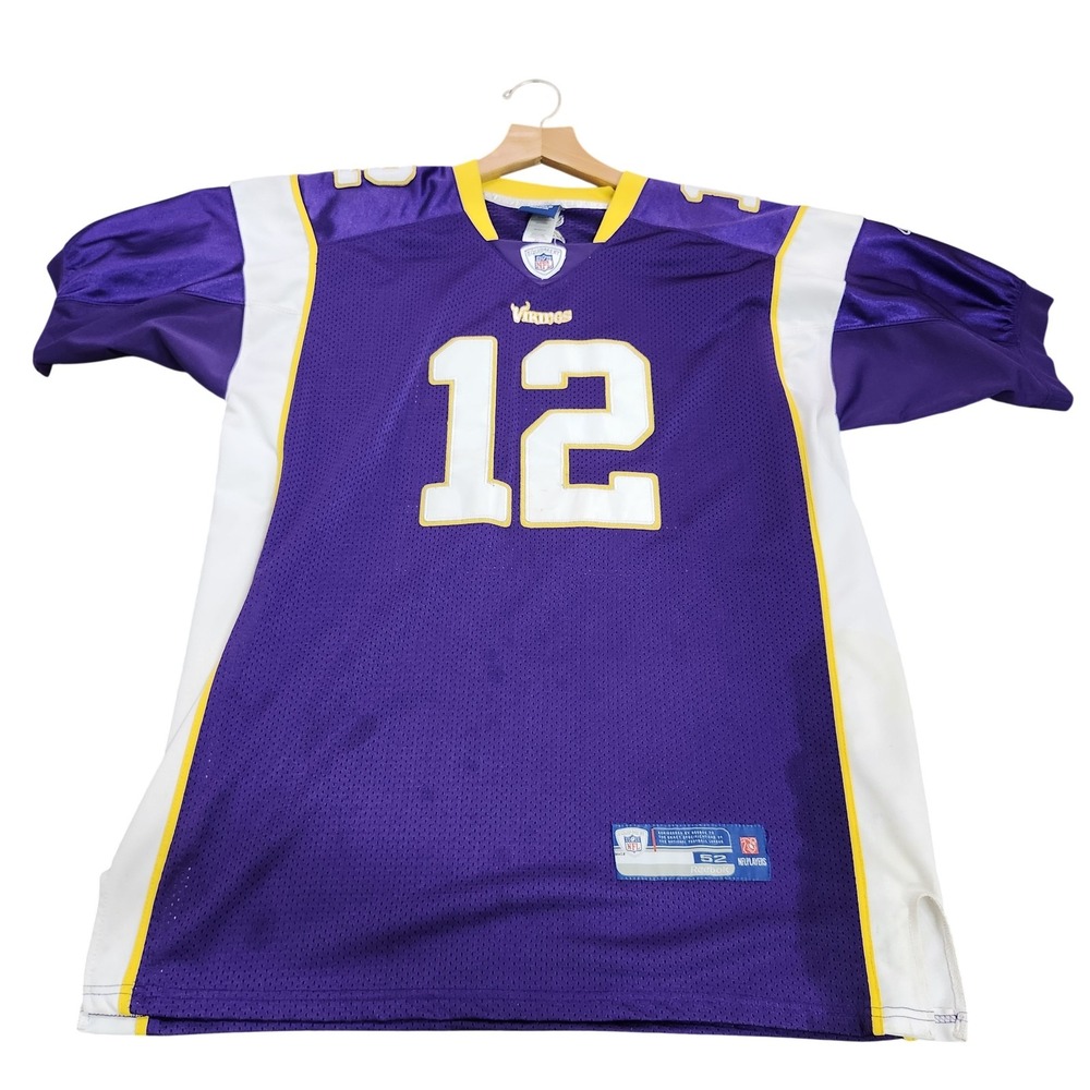 Minnesota Vikings Football Jersey Mens 52 Purple NFL Reebok On Field Harvin 12